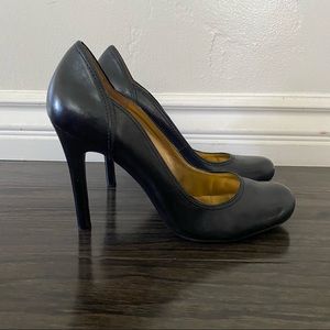 SOLD-GUESS by Marciano Black Leather Round Toe Stiletto Heels
